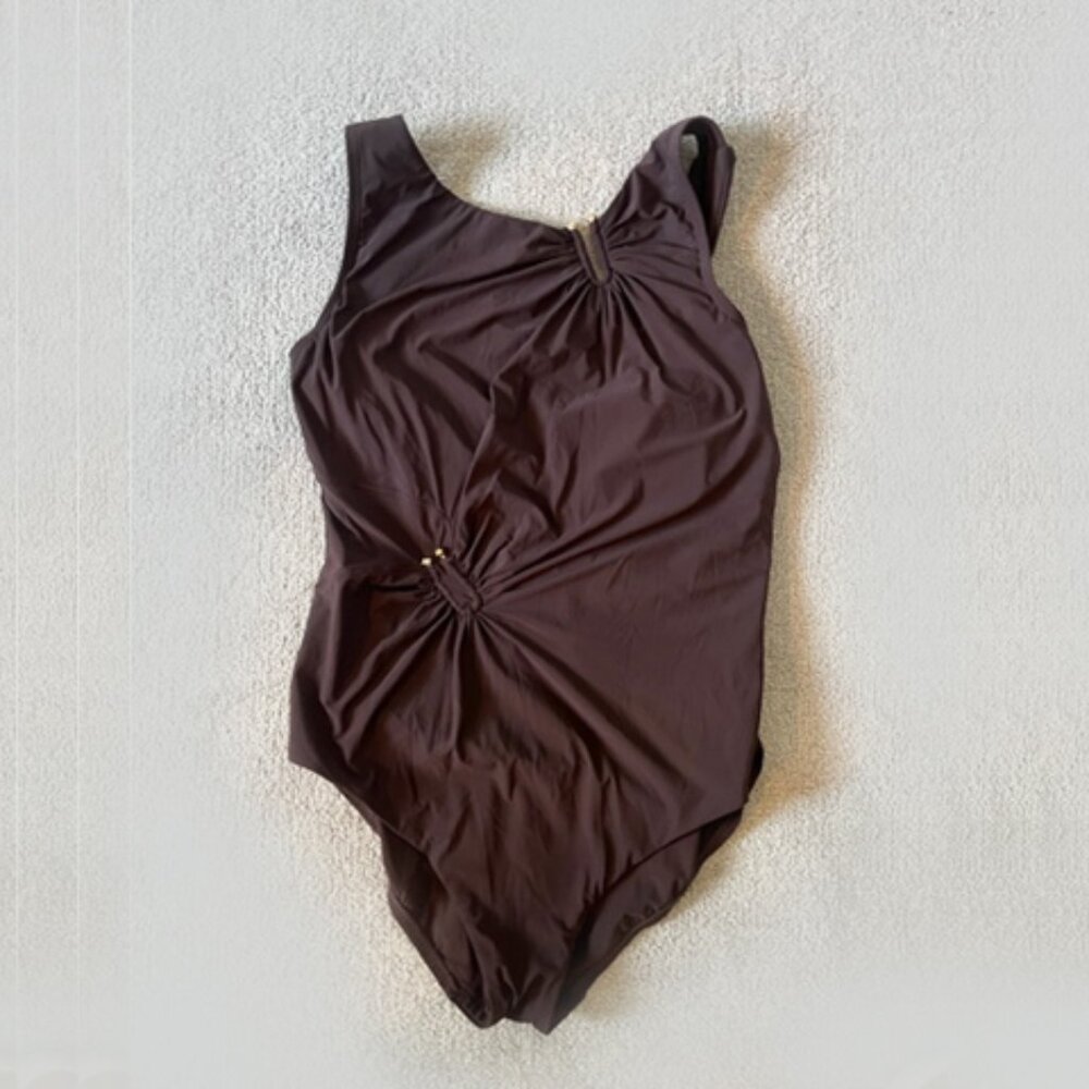 Womans brown Amoressa, one piece swimsuit, size 10